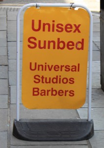 Unisex Sunbed sign