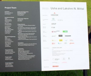 Serpentine Pavilion 2012 sign describing the project (2)