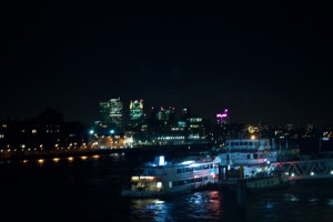 Canary Wharf at Night from Tower Bridge