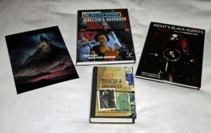 The Dracula Dossier Directors Handbook, Night's Black Agents RPG, Dracula Unredacted and Dracula's Castle Illustraion