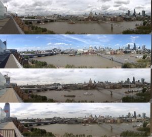 Tate Modern Member's Room Balcony Panorama across Thames 2014 to 2017