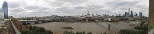 Panorama of Rive Thames from Tate Modern Members Bar Balcony July 2019